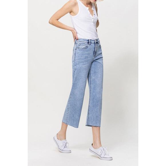 Vervet by Flying Monkey Super High Rise Crop Wide Leg Jeans - V2944 - Size 30 - Picture 4 of 10